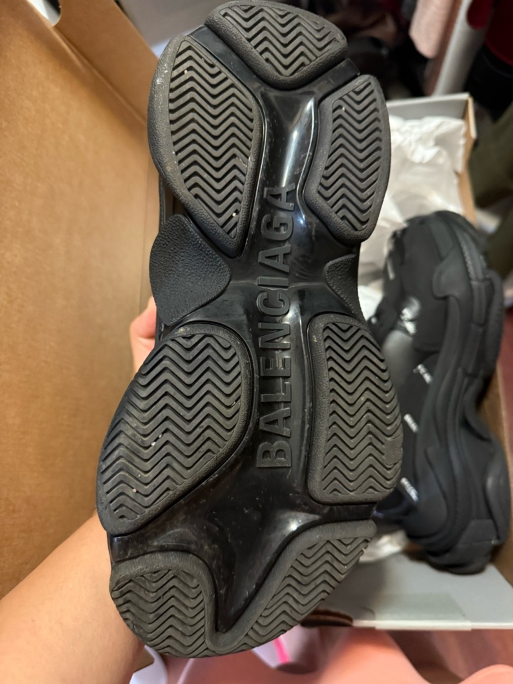 Balenciaga All-Black Logo Chunky Sneakers - Picture 3 of 9